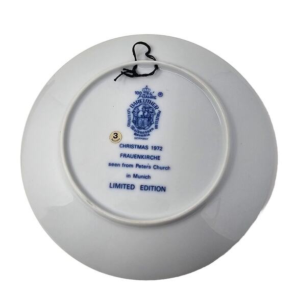 Vtg 1972 BAREUTHER Christmas Plate Frauenkirche From Peters Church Germany - Picture 2 of 11